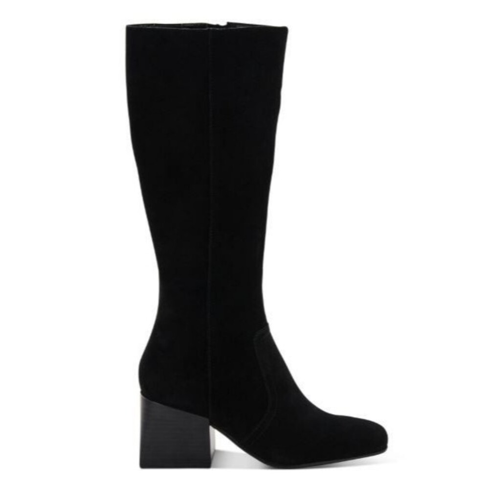 Aqua College Black Goring Cushioned Waterproof Tori Square Toe Stacked Heel 10M